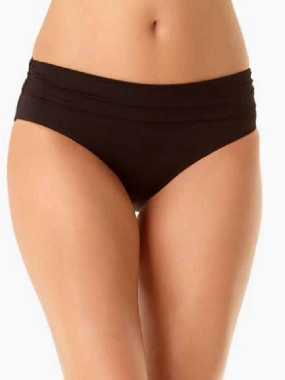 Anne Cole Women's Convertible High Waisted Foldover Bottom Black Size L  - 7553 - Picture 3 of 4